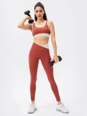 Womens High Strength Yoga Set – One Piece Bra & High Waist Pants