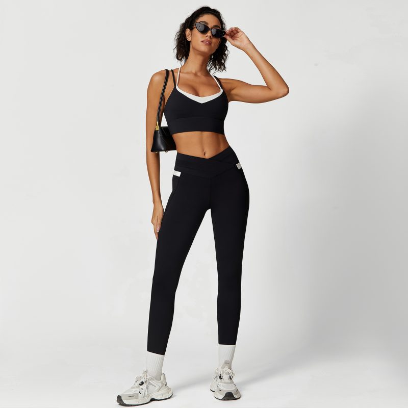 Summer Cross-Back High Waist Yoga Trousers & Top Set - Image 3
