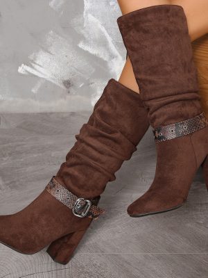 High Heel Slip-On Boots for Women – Autumn Winter