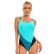 Womens Color Matching One-Piece Swimsuit - Sexy Backless Design