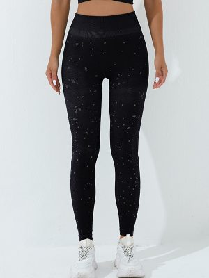 High-Waist Seamless Dot Yoga Pants – Hip Lift Leggings