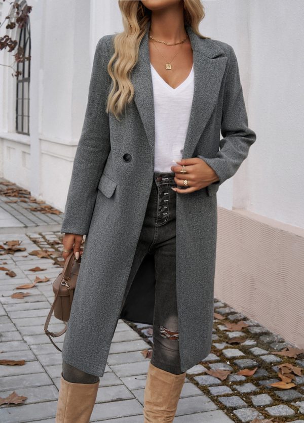 Women’s Collared Cardigan Coat – Office Wear for Autumn Winter - Image 2