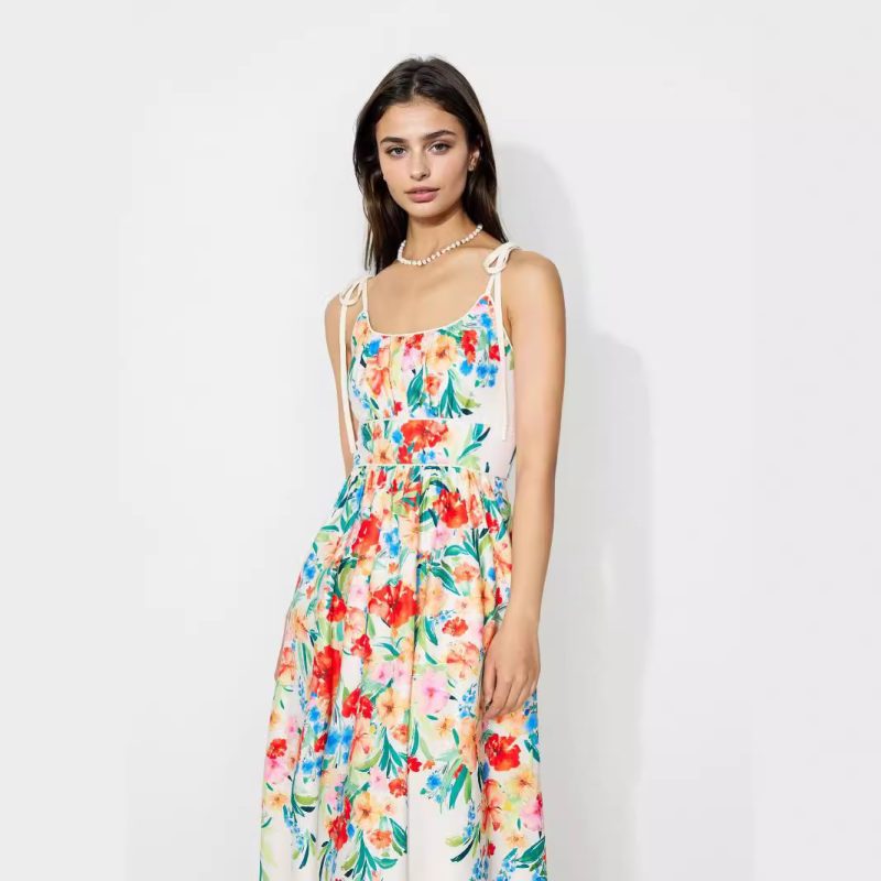 Women’s Summer High Waist Printed Suspender Dress