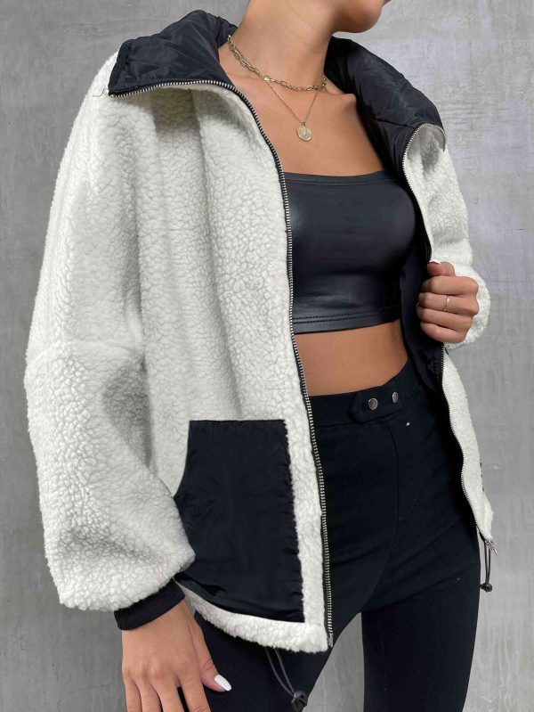 Women’s Knitted Zipper Cardigan Sweater Jacket Coat - Image 4