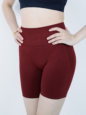 Seamless High-Waist Yoga Shorts with Peach Hip Raise