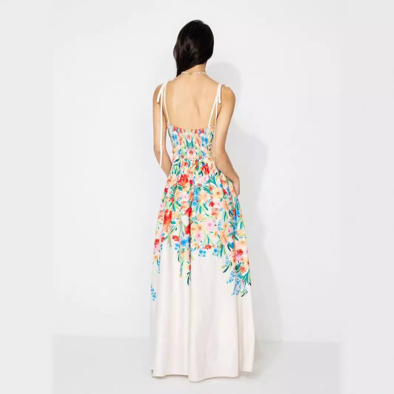 Women’s Summer High Waist Printed Suspender Dress - Image 3