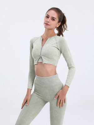 Outdoor Exercise Seamless Yoga Clothes Suit with Chest Pad