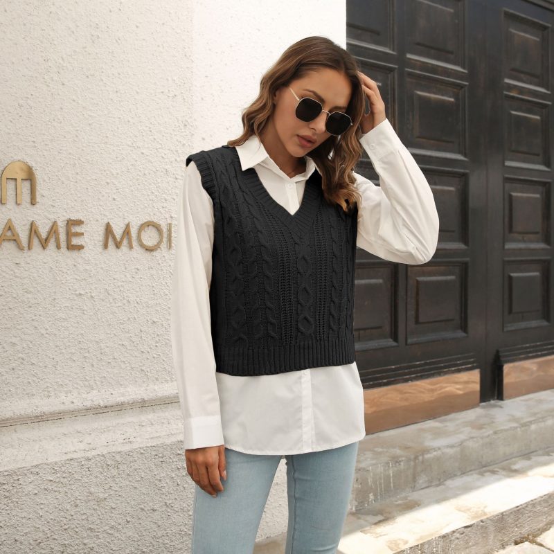 Popular Knit Vest Sweater for Women – Autumn Winter Knitwear - Image 2
