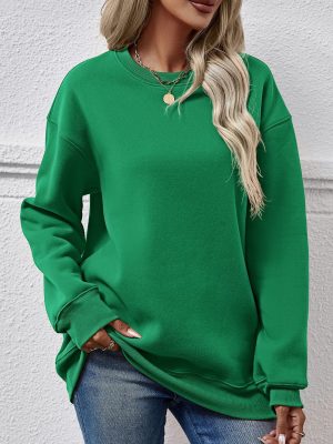 Casual Loose Round Neck Long Sleeve Sweatshirt for Women