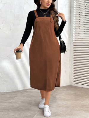 Plus Size Japanese Lazy Suspender Skirt – Autumn Winter Dress