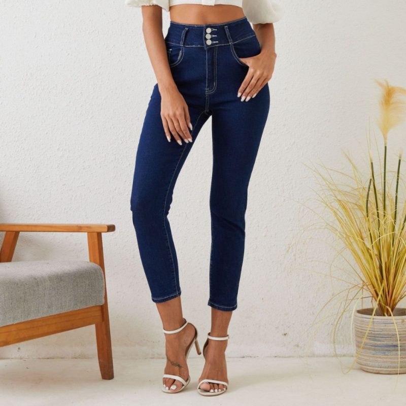 Popular High Waist Stretch Jeans for Women – Slimming Pencil Pants - Image 3