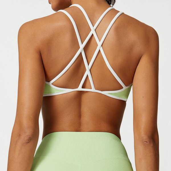 Spaghetti Strap Contrast Color Vest – Beauty Back Sports Bra - Image 3