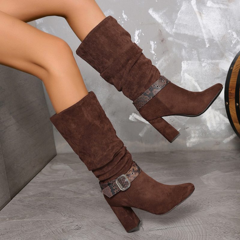 High Heel Slip-On Boots for Women - Autumn Winter - Image 2