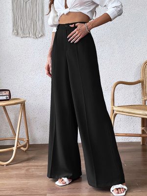 High-Waist Slimming Wide-Leg Pants – Casual Loose Trousers