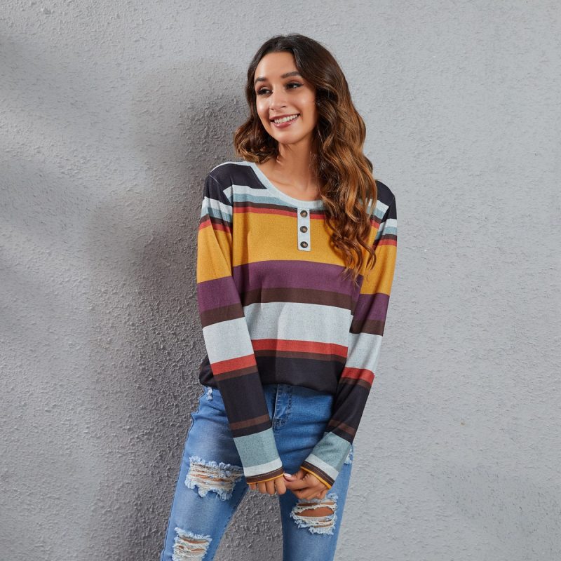 Spring Summer Casual Crew Neck Top - Image 3
