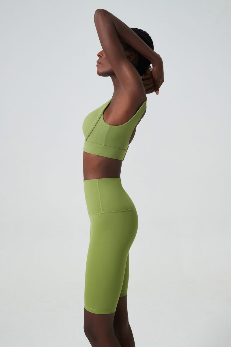 Deep U-Back Yoga Shorts Set - Women's Workout Two-Piece Suit - Image 3