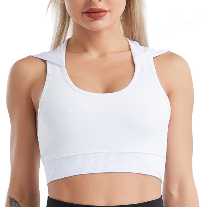 Women’s Hooded Quick-Dry Workout Bra - Shockproof & Push-Up Vest - Image 2