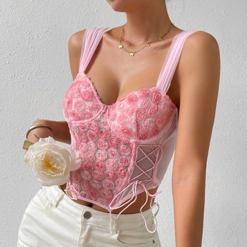 Summer Sexy Floral Tied Spaghetti Strap Bra - Sweet & Romantic