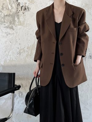 Korean Casual Long Sleeve Blazer for Women