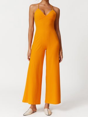 Sexy Lace-Up Backless V-Neck Camisole Yoga Jumpsuit