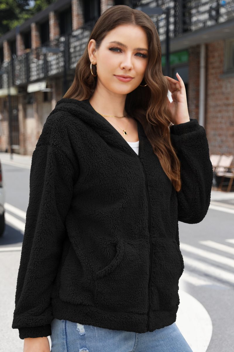 Loose Casual Thick Hooded Plush Coat for Women - Image 5