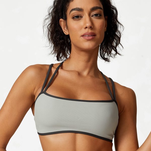 Spaghetti Strap Contrast Color Vest – Beauty Back Sports Bra - Image 4