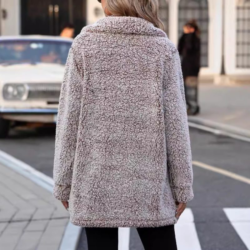Womens Casual Loose Lapels Mid-Length Cardigan Coat - Image 2
