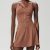 Zipper Tennis Skirt One-Piece Cinnamon Tea Brown