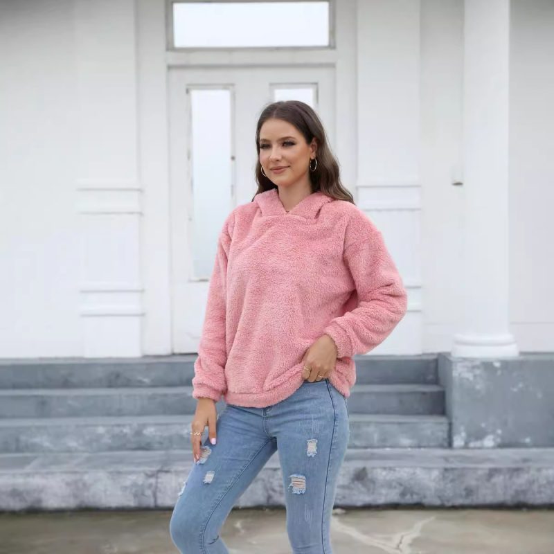 Thickened Fleece Rabbit Ears Hooded Pullover for Women - Image 3