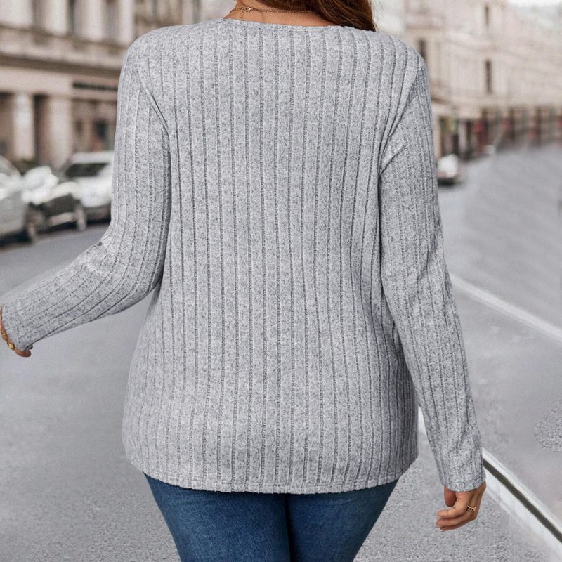 Plus Size Office T-Shirt for Autumn Winter - Slim & Stylish - Image 4