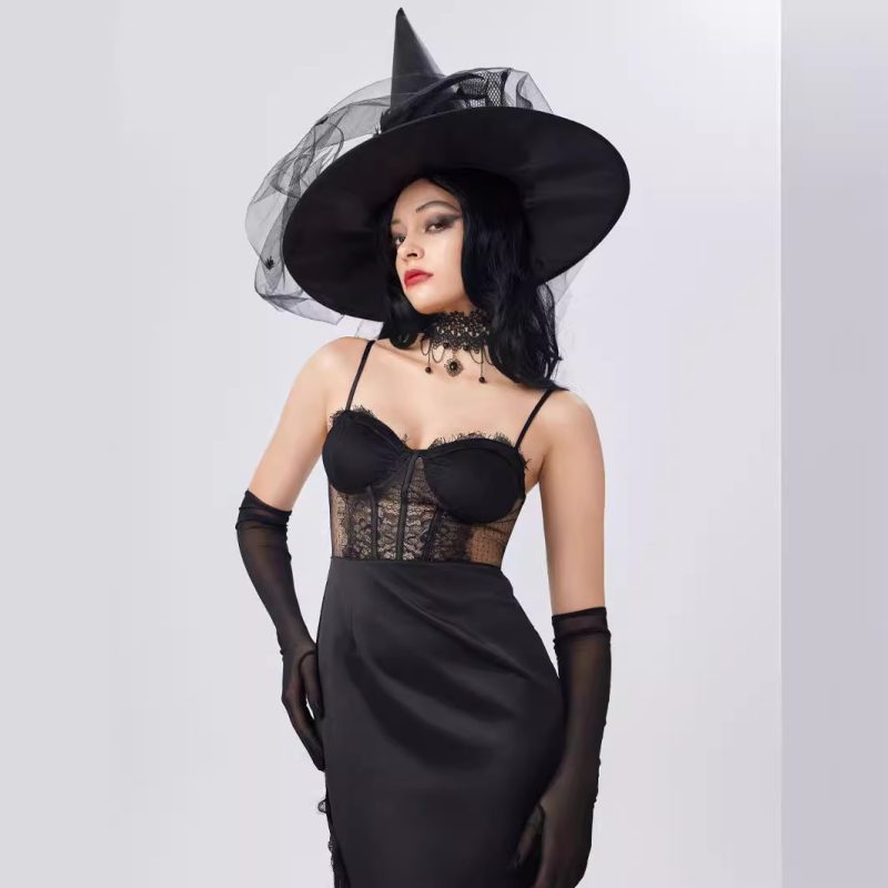 Women's Summer Sexy Strap Lace Stitching High Waist Dress - Image 2