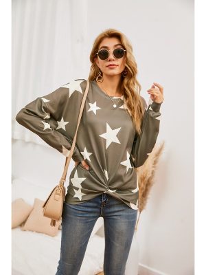 Long Sleeve Irregular Asymmetric Round Neck Plush Top