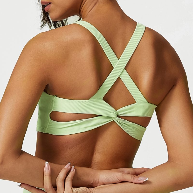 3D Coarse Thread Cross-Back Push-Up Sports Bra – Yoga Wear