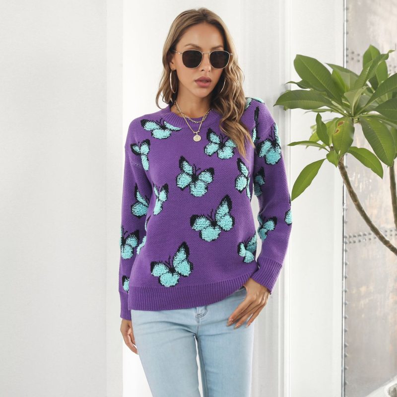 Popular Three-Dimensional Butterfly Sweater for Women - Autumn Winter Knitwear - Image 3