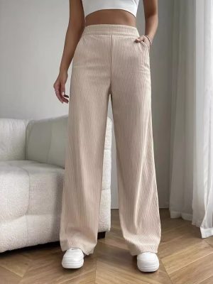 Summer High-Waist Wide Leg Loose Pleated Trousers