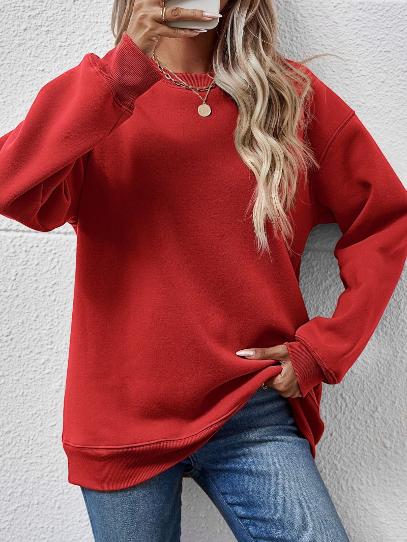 Casual Loose Round Neck Long Sleeve Sweatshirt for Women - Image 8