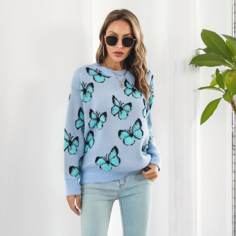 Popular Three-Dimensional Butterfly Sweater for Women - Autumn Winter Knitwear