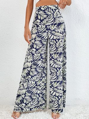 Bohemian Printed Wide-Leg Pants – Casual Loose High-Waist Style