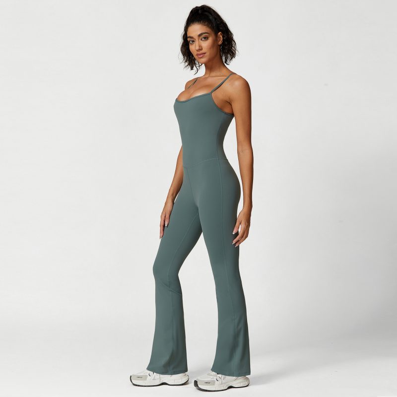 Spaghetti Strap High Elastic One-Piece Jumpsuit – Fitness & Yoga - Image 3