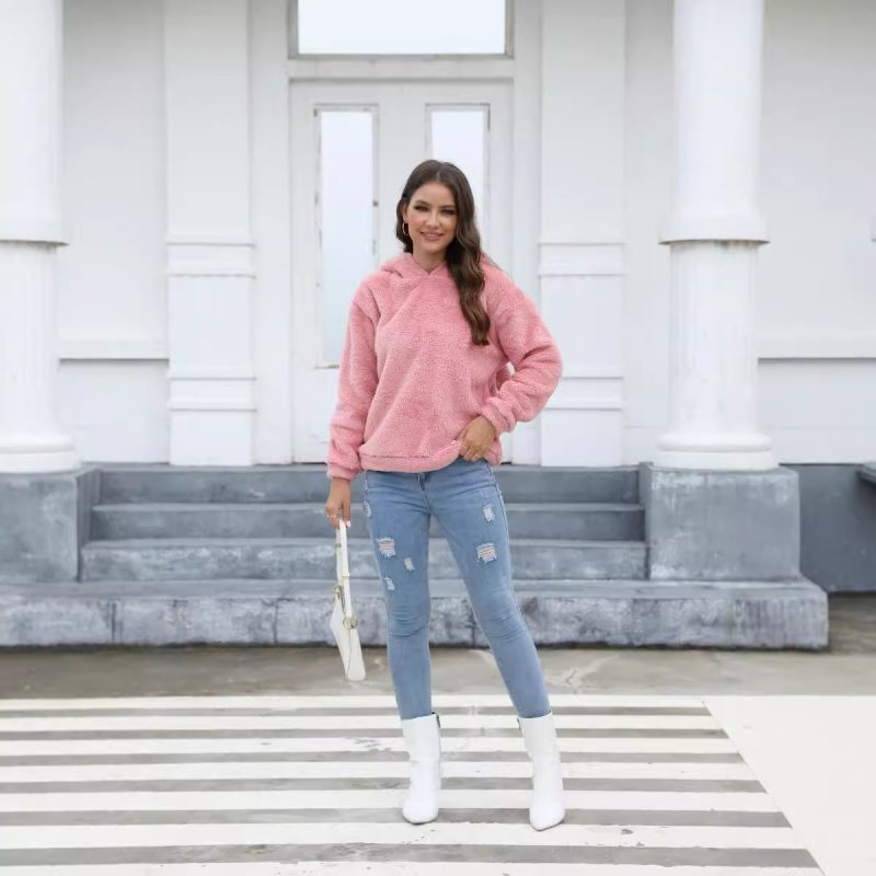 Thickened Fleece Rabbit Ears Hooded Pullover for Women - Image 4
