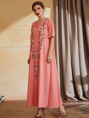 Refreshing Short Sleeve Maxi Dress with Doll Collar – Sexy and Stylish