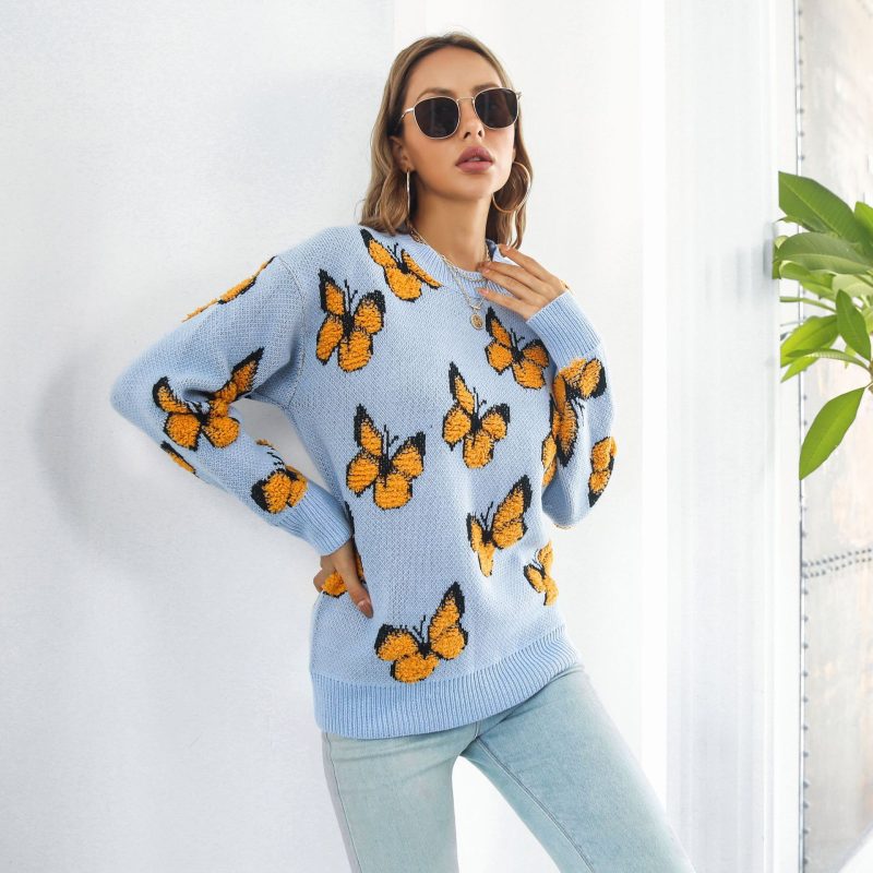 Popular Three-Dimensional Butterfly Sweater for Women - Autumn Winter Knitwear - Image 2