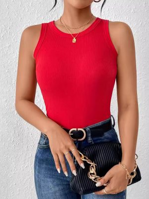 Women’s Sleeveless Round Neck Summer Vest Blouse