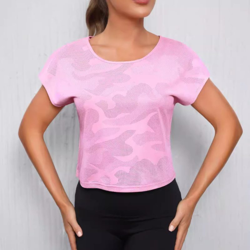 Camouflage Round Neck Breathable Sports Vest for Women