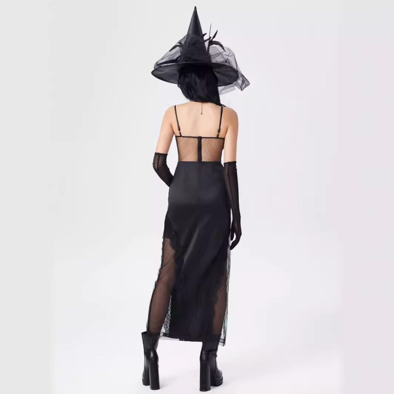 Women's Summer Sexy Strap Lace Stitching High Waist Dress - Image 3