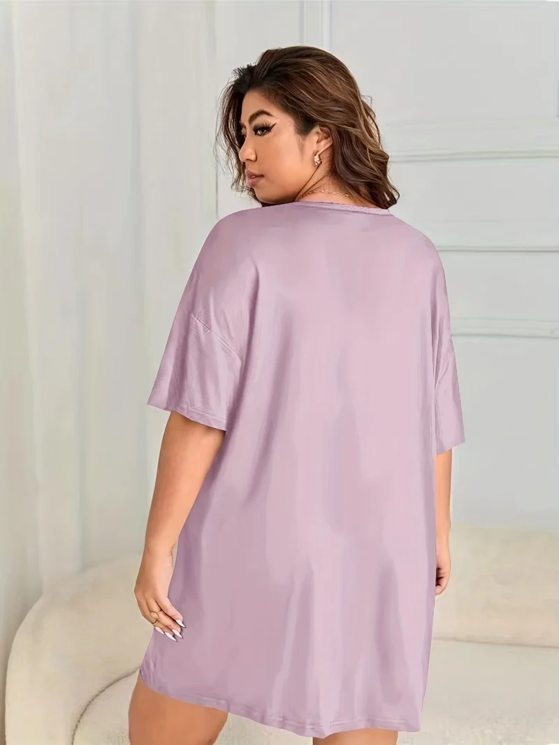 Women's Summer Nightgowns Knee Dresses Girls' Short Sleeve - Image 6