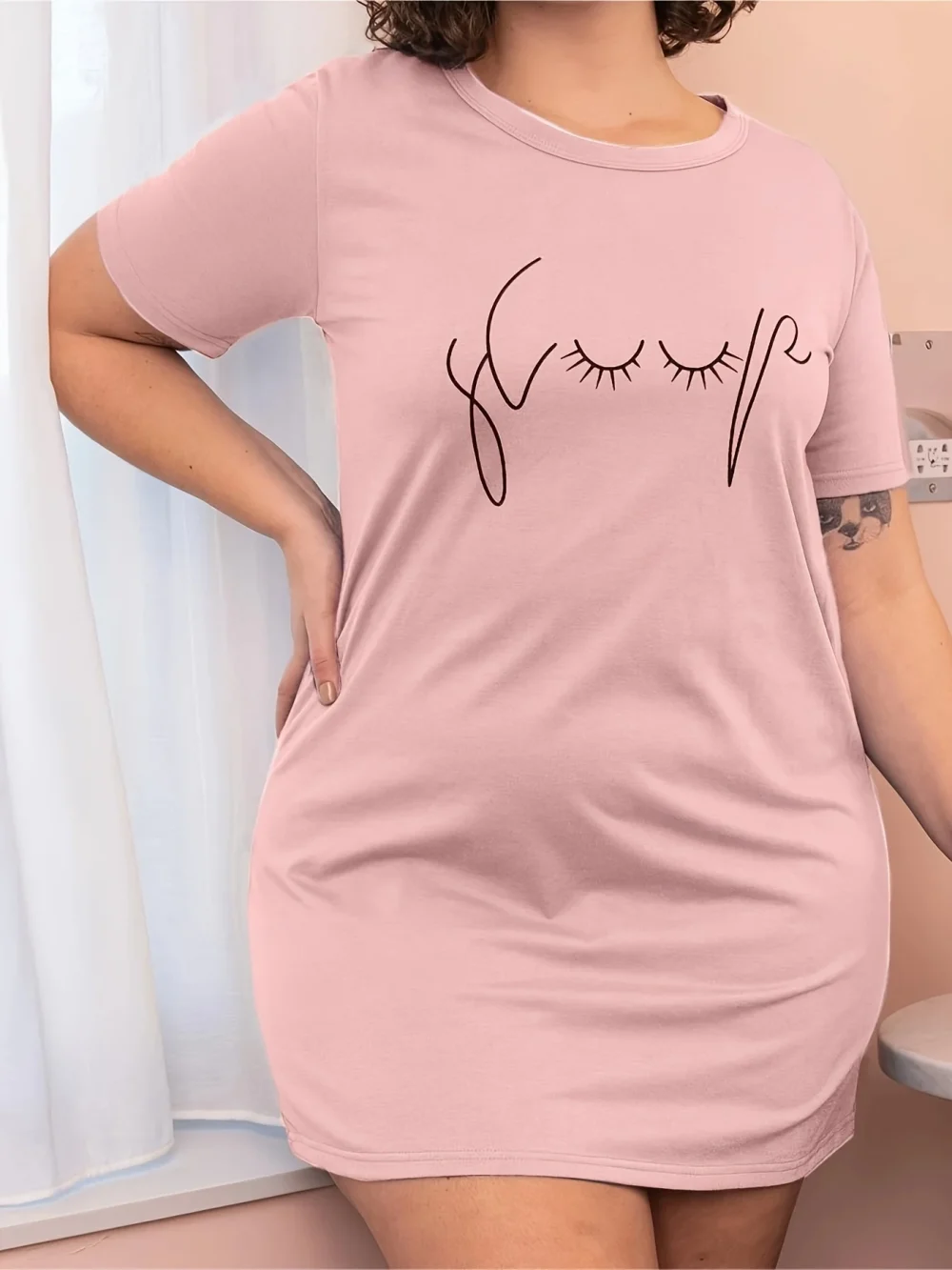 Casual Pajamas Women's Graffiti Printed Short Sleeve Round Neck