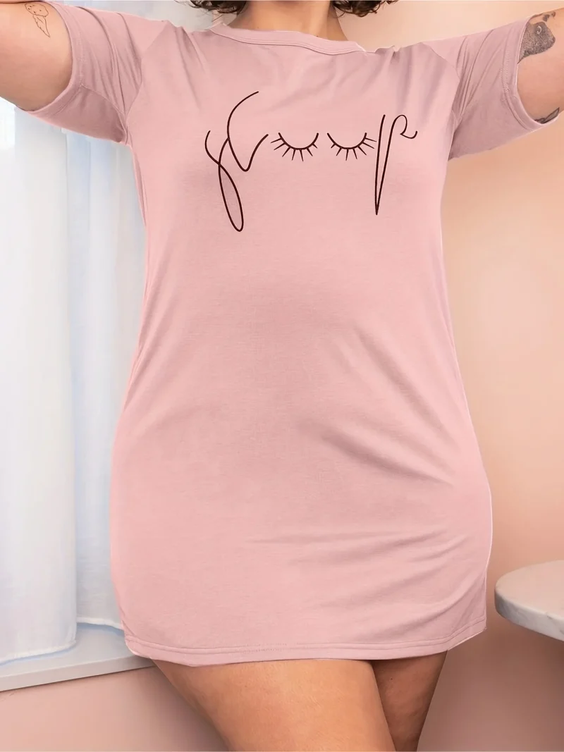 Casual Pajamas Women's Graffiti Printed Short Sleeve Round Neck - Image 7