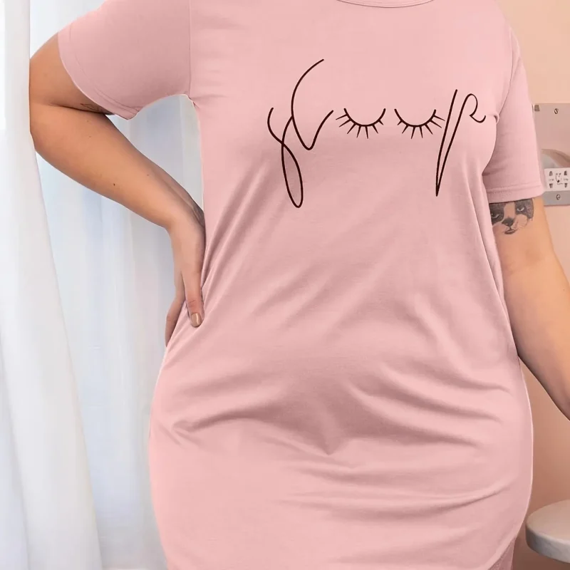 Casual Pajamas Women's Graffiti Printed Short Sleeve Round Neck - Image 2