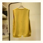 Sleeveless V Neck Pullover Female Korean Fashion Knitted Sweater - Image 3